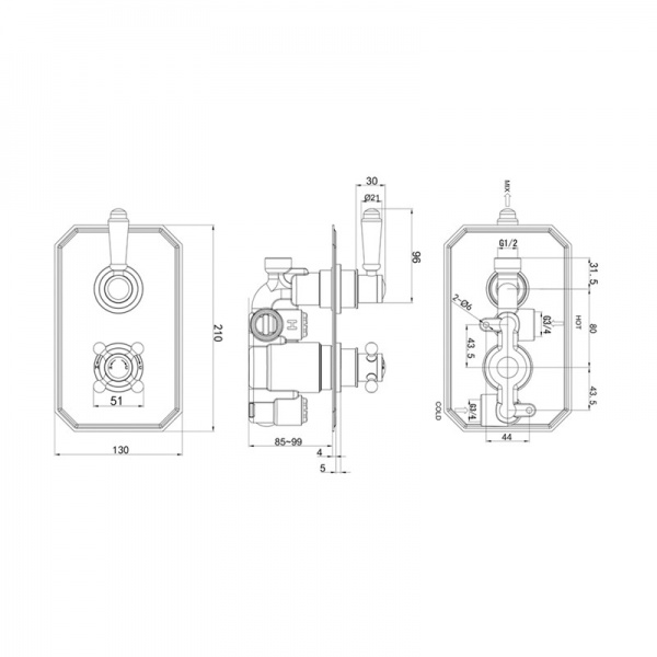 Henbury Classic Concealed Shower Valve